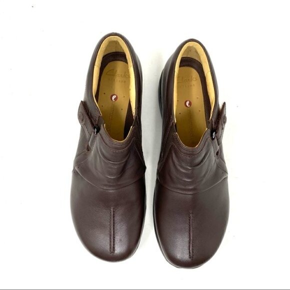 Clarks Un Casey Dark Brown Leather comfort loafer shoes NARROW - Picture 4 of 9